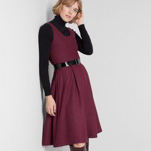 Modcloth Take the Lead Burgundy Wool A-Line Dress